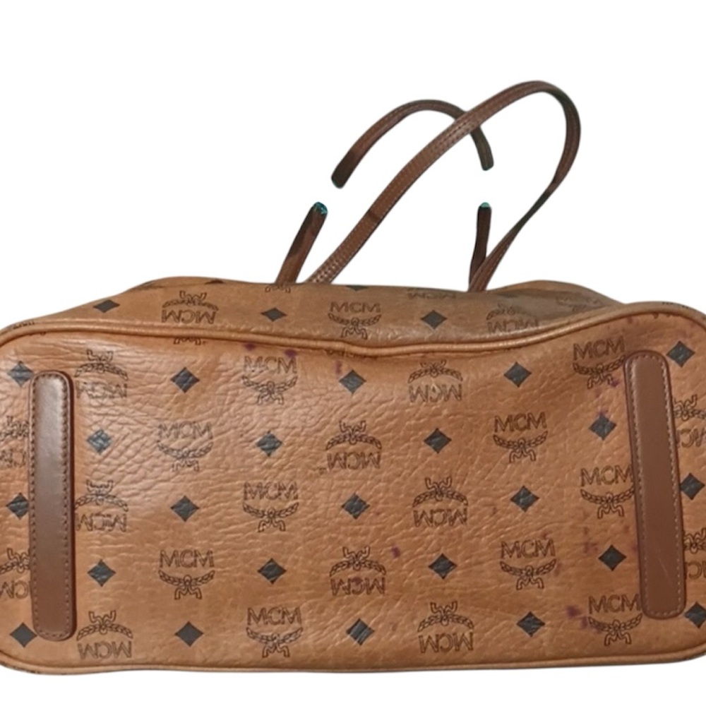 MCM Cognac Liz Reversible Vestos Large Shopper Tote Brown Monogram Gold Hardware - Picture 3 of 6